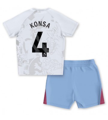 Aston Villa Ezri Konsa #4 Replika Babytøj Udebanesæt Børn 2023-24 Kortærmet (+ Korte bukser)